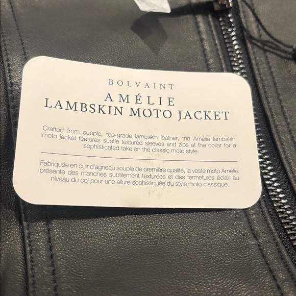 Women’s Bolvaint Paris Classic Black Lambskin Leather Bomber Jacket - Picture 16 of 17